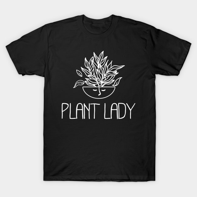 Plant Lady - Leafy Houseplant T-Shirt by Whimsical Frank